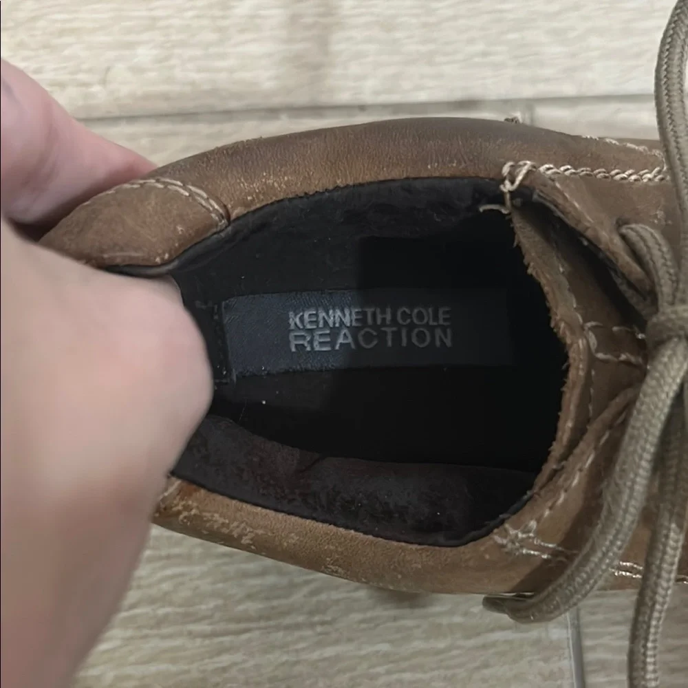 Kenneth Cole Brown Oxford Moccasins with Moc-Toe Design